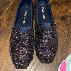 Black glittery TOMS